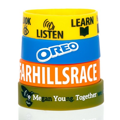 3/4" Rush Silk-Screened Silicone Wristband