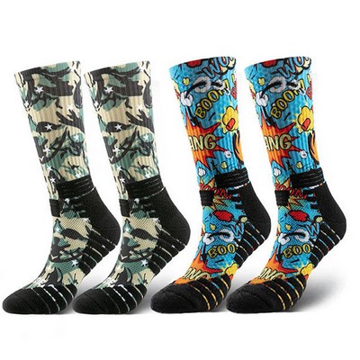 High Performance 360 Degree Full Color Digital Print Basketball/Sports Socks